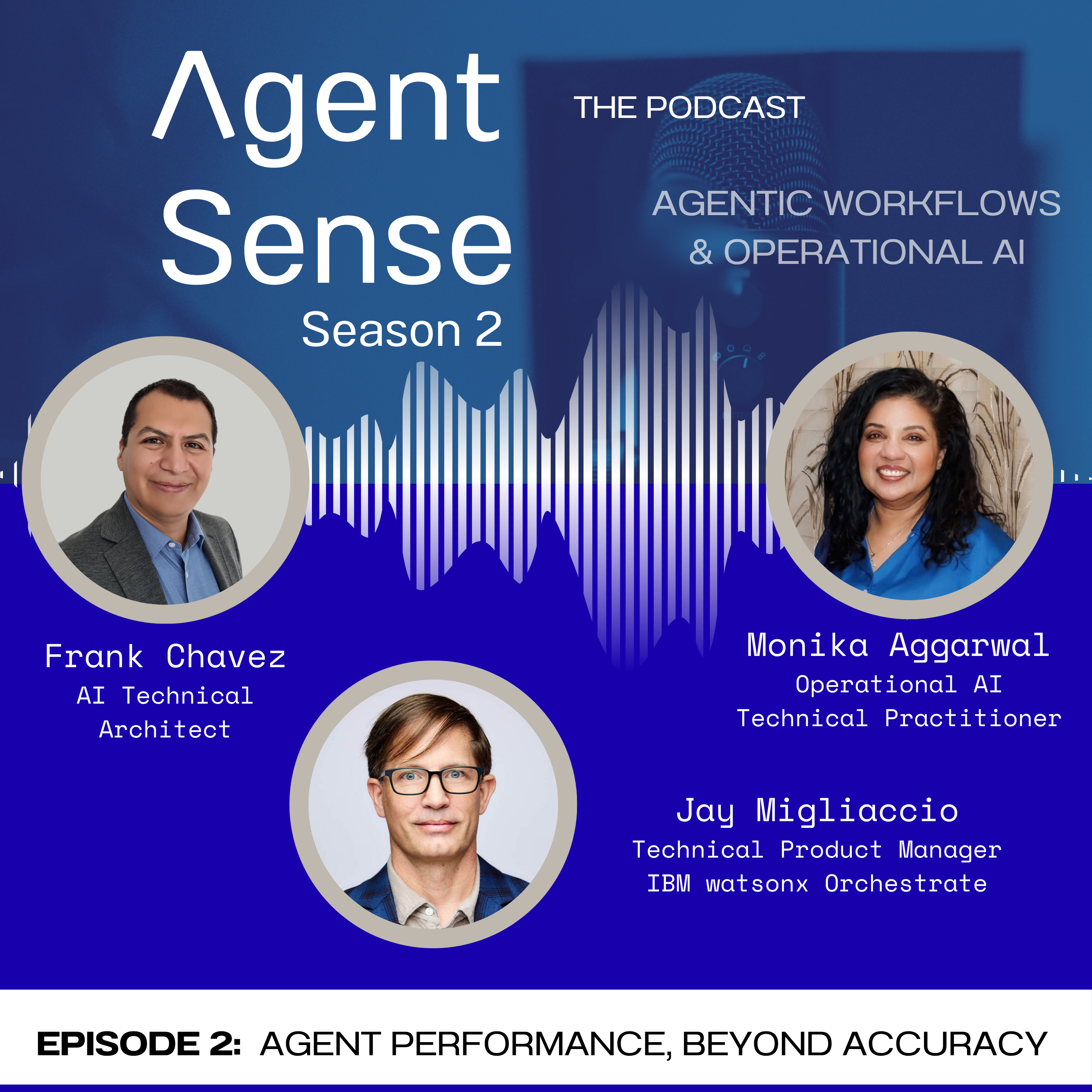 Episode 12 — Agent Performance, Beyond Accuracy: episode cover featuring Agent Sense branding